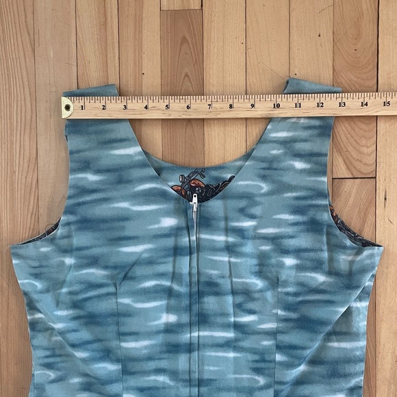 Vintage KY’S Hawaiian Beach Motorcycle Surf Print - Cotton Mini Dress - Sz M-L - Picture 10 of 13